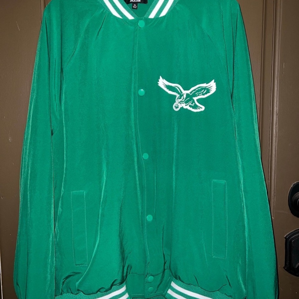 NFL custom made Philadelphia Eagles Kelly Green Varsity Jacket